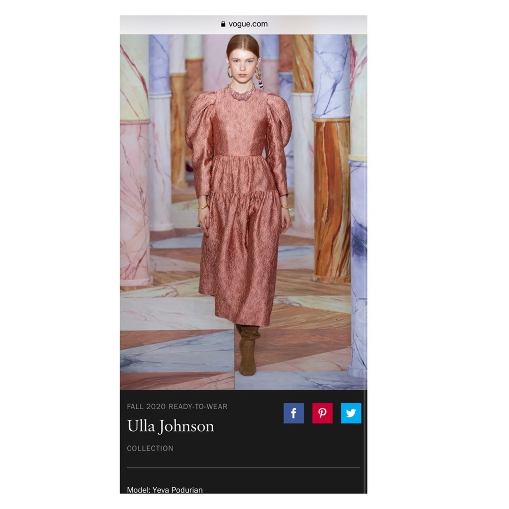 New! ULLA JOHNSON Jacquard Tiered Midi Dress - Picture 2 of 14
